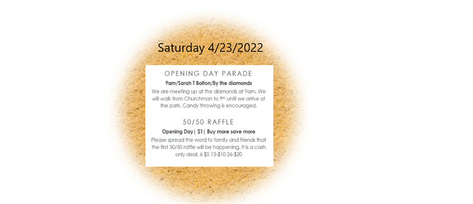 BGLL Opening Day Parade and Ceremony April 23rd!