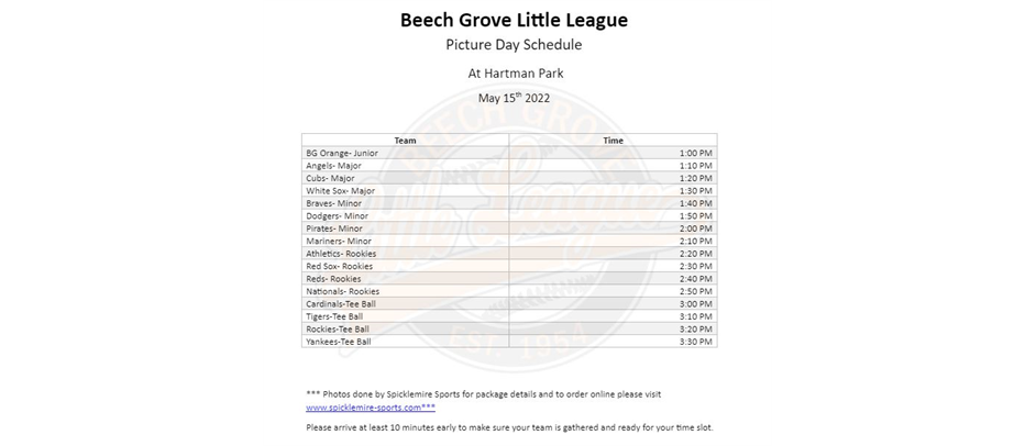 2022 BGLL Picture Day